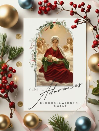 Kartka bożonarodzeniowa Venite adoremus