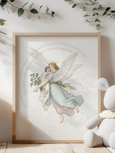 Plakat „Anioł Stróż” – ilustracja w stylu klasycznym