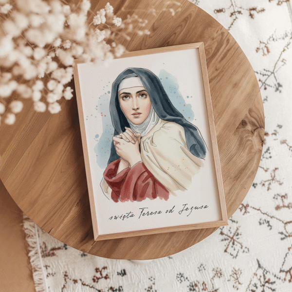 Plakat święta Teresa od Jezusa – ilustracja akwarelowa